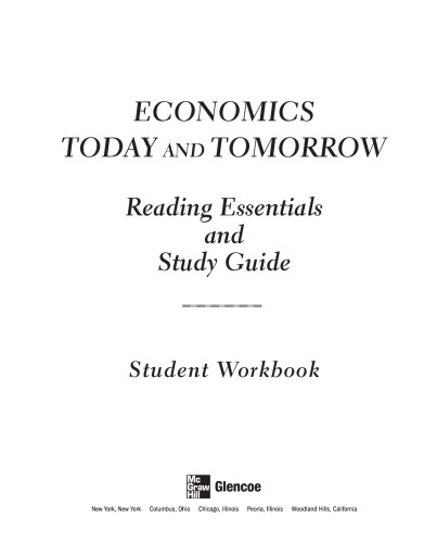 Economics Today and Tomorrow, Reading Essentials and Study Guide, Workbook