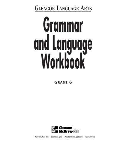 Glencoe Language Arts Grammar And Language Workbook Grade 6