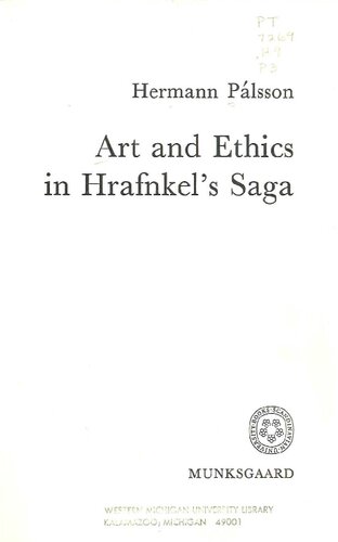 Art and ethics in Hrafnkel's saga.