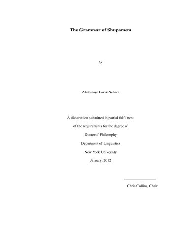 The Grammar of Shupamem