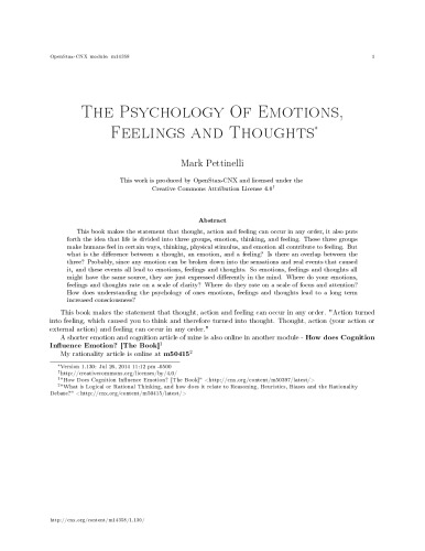 The psychology of emotions, feelings and thoughts