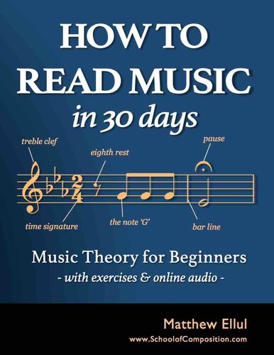 How to Read Music in 30 Days: Music Theory for Beginners - with Exercises & Online Audio (Practical Music Theory Book 1)