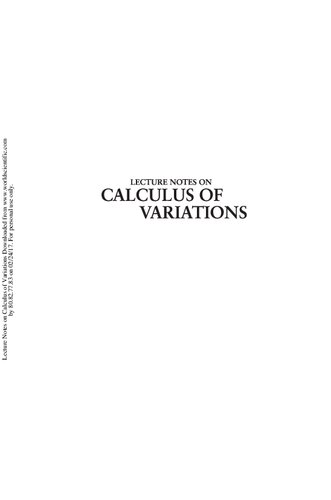 Lecture Notes On Calculus Of Variations (Peking University Mathematics)