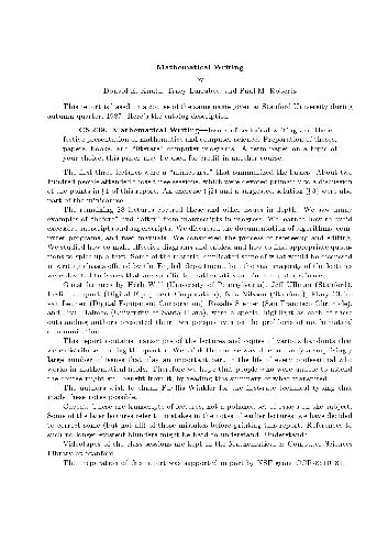 Mathematical writing