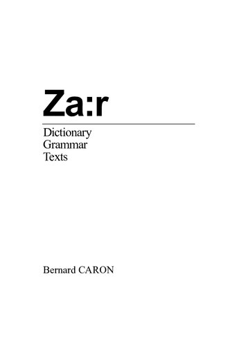 Za:r. Dictionary, Grammar, Texts