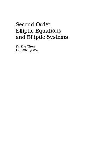 Second Order Elliptic Equations and Elliptic Systems (Translations of Mathematical Monographs)