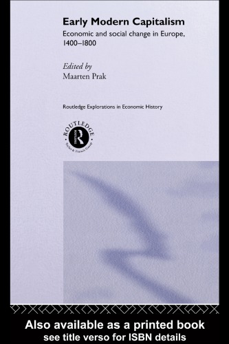 Early Modern Capitalism: Economic and Social Change in Europe 1400-1800