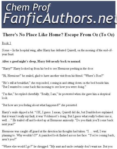 There's No Place Like Home? Escape From Oz (To Oz)