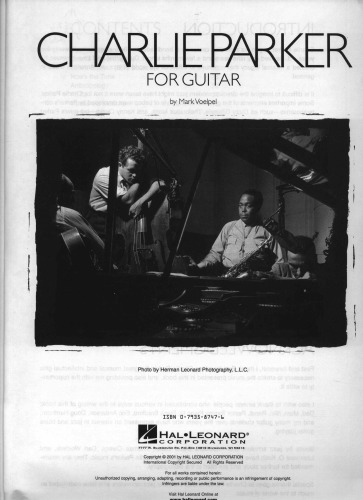 Charlie Parker for Guitar: Note-for-Note Transcriptions and Detailed Performance Notes for 18 Bebop Classics (Guitar Educational)