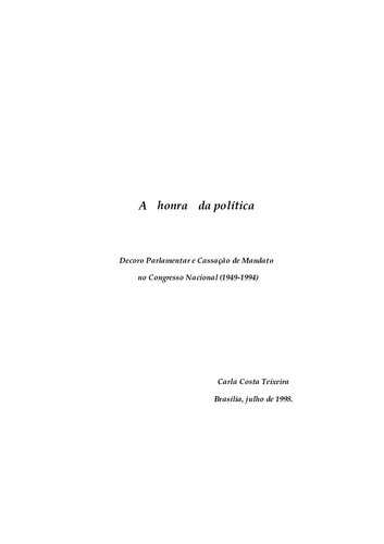 A honra da política