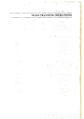 Mass Transfer Operations