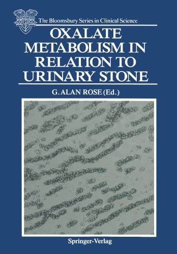 Oxalate metabolism in relation to urinary stone