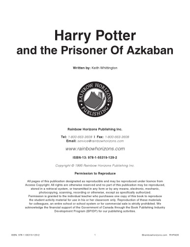 Harry Potter and the prisoner of Azkaban