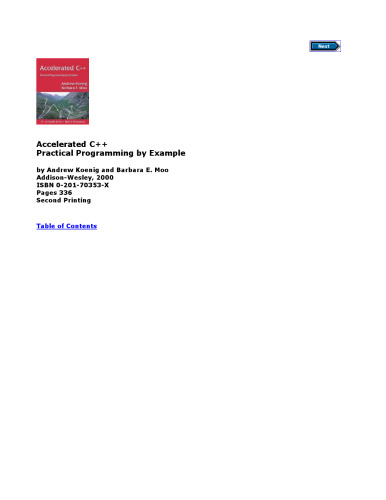 Accelerated C++: Practical Programming by Example