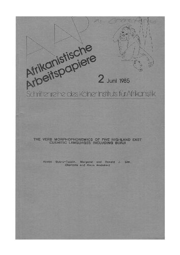The verb morphophonemics of five Highland East Cushitic languages including Burji