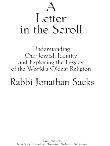 A letter in the scroll: understanding our jewish identity and exploring the legacy of the world's oldest religion