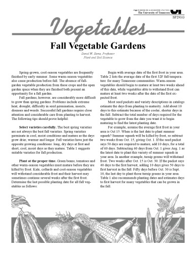 Vegetables: Fall Vegetable Ga