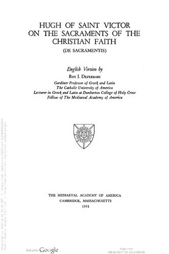 On the Sacraments of the Christian Faith (De Sacramentis)