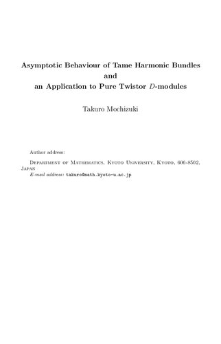 Asymptotic behaviour of tame harmonic bundles and an application to pure twistor D-modules