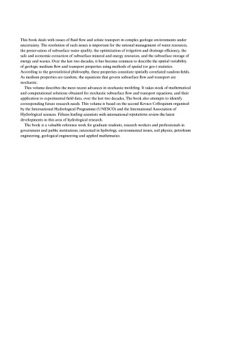 Subsurface Flow and Transport: A Stochastic Approach (International Hydrology Series)