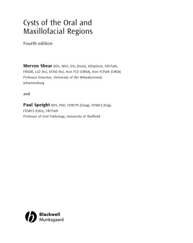 Cysts of the oral and maxillofacial regions