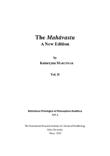 The Mahāvastu, A New Edition. Vol. II