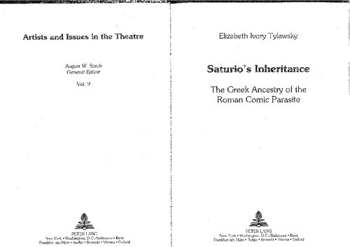 Saturio's Inheritance: The Greek Ancestry of the Roman Comic Parasite