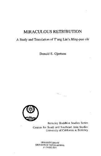 Miraculous Retribution: A Study and Translation of Tang Lin's Ming-Pao Chi