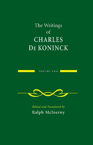 Writings of Charles de Koninck, Vol 2