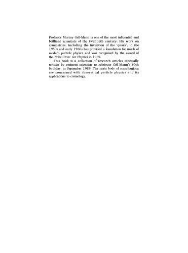 Elementary Particles and the Universe: Essays in Honor of Murray Gell-Mann