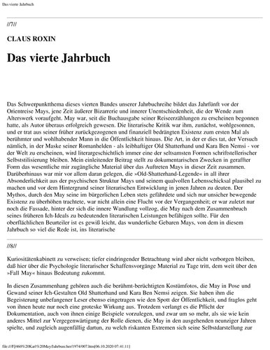 Jahrbuch der Karl-May-Gesellschaft 1974