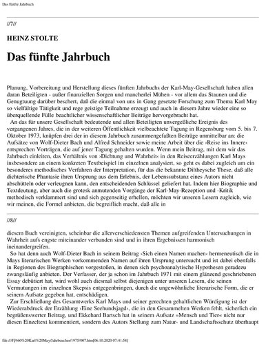 Jahrbuch der Karl-May-Gesellschaft 1975