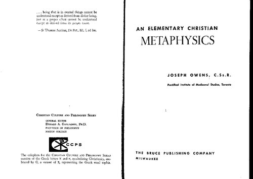 An Elementary Christian Metaphysics