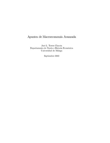 Apuntes de Macroeconomía avanzada