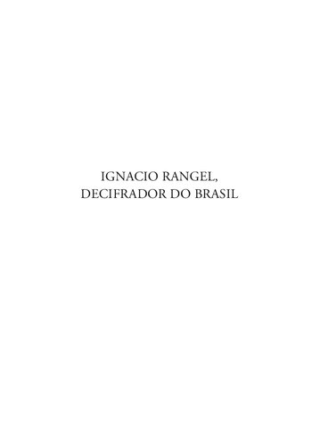 Ignacio Rangel: decifrador do Brasil