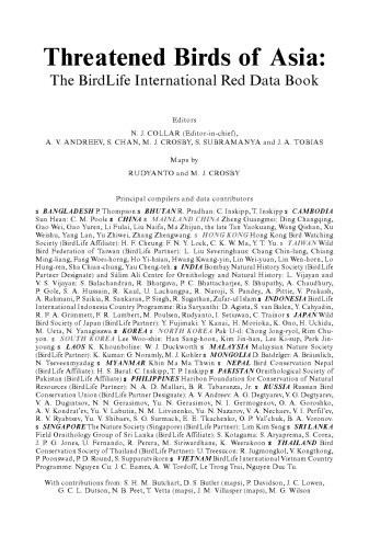 Threatened Birds of Asia; The BirdLife International Red Data Book - Part A