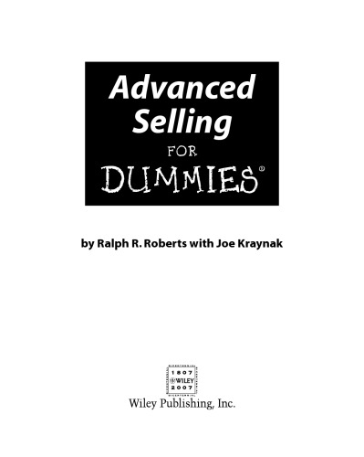 Advanced Selling For Dummies