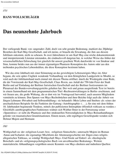 Jahrbuch der Karl-May-Gesellschaft 1989
