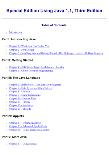 Special Edition Using Java 1.1