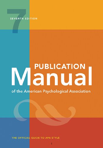 Publication Manual of the American Psychological Association, Seventh Edition (2020) [with PDF bookmarks]