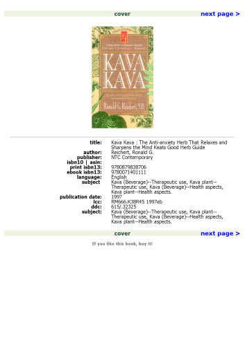 Kava Kava: The Anti-Anxiety Herb That Relaxes and Sharpens the Mind (Keats Good Herb Guide Series)