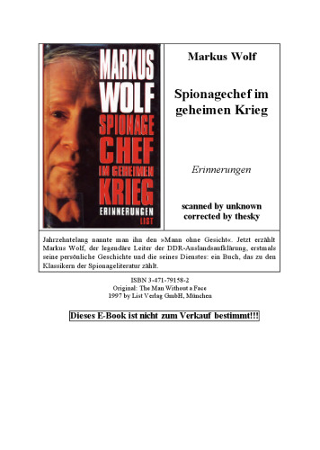 Spionagechef im geheimen Krieg. Erinnerungen.