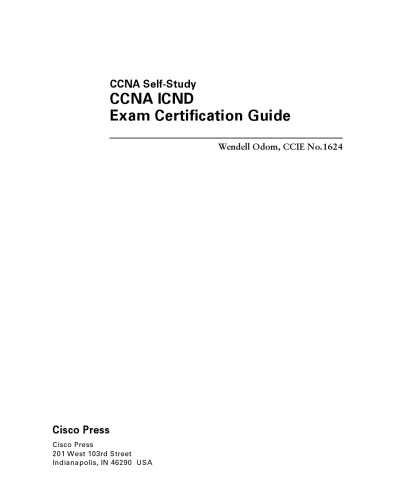 CCNA ICND Exam Certification Guide (CCNA Self-Study)
