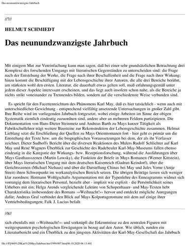 Jahrbuch der Karl-May-Gesellschaft 1999