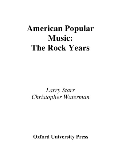 American popular music: the rock years