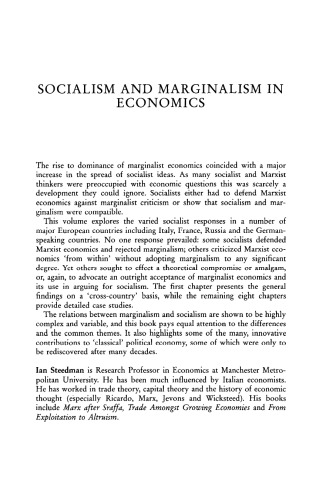 Socialism and Marginalism in Economics 1870 - 1930