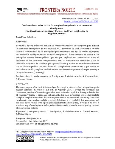 Consideraciones sobre las teorías conspirativas aplicadas a las caravanas de migrantes