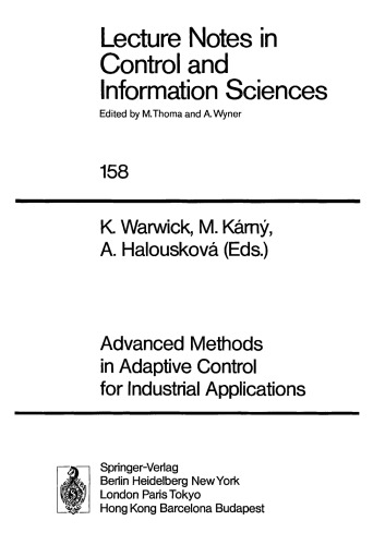Advanced Methods in Adaptive Control for Industrial Applications