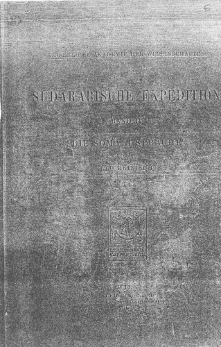 Südarabische Expedition. Band II. Die Somali-Sprache