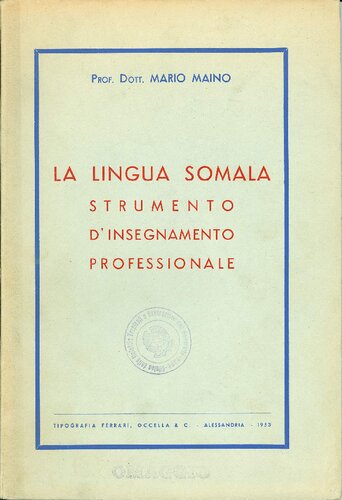 La lingua somala: strumento d’insegnamento professionale